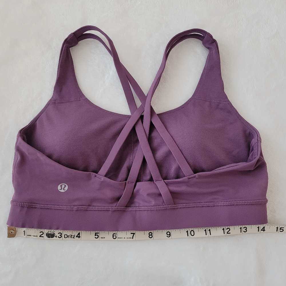 Lululemon Energy Bra Size 10 Grape Thistle Luxtreme Strappy Back Yoga Gym Train - Picture 11 of 12